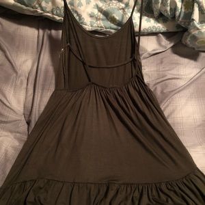 Low back olive green dress